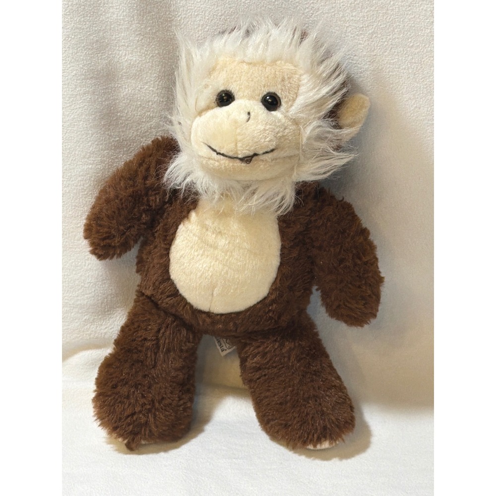 Fiesta Brown Plush Monkey White Fluffy Mane Stuffed Animal 11 inch FP1231AH